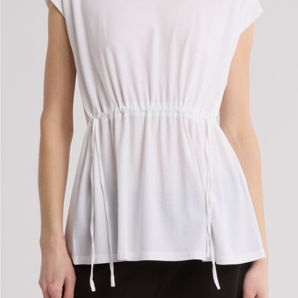 NWT Eileen Fisher Women's White Top Cap Sleeves